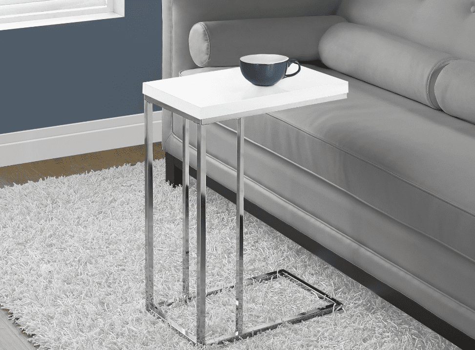 I-3008 Accent Table (white/metal chrome) - Optimum Plus