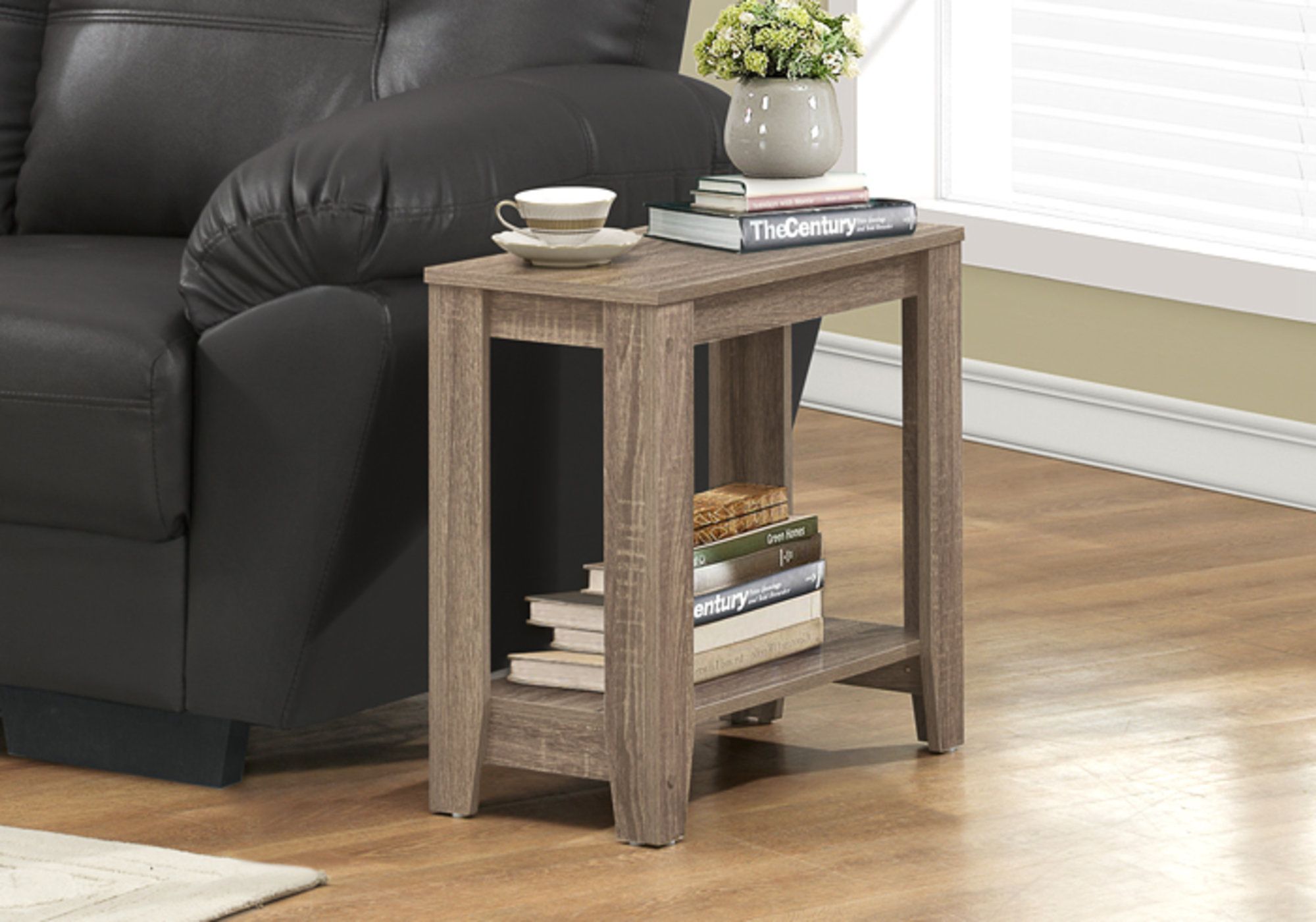 I-3115 Accent Table with shelf (dark taupe) - Optimum Plus
