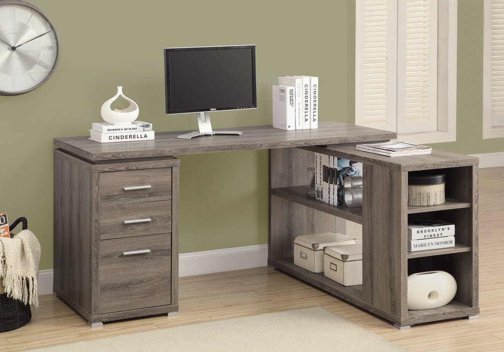 I-7319 Computer Desk Left or Right Facing Corner (dark taupe) - Optimum Plus