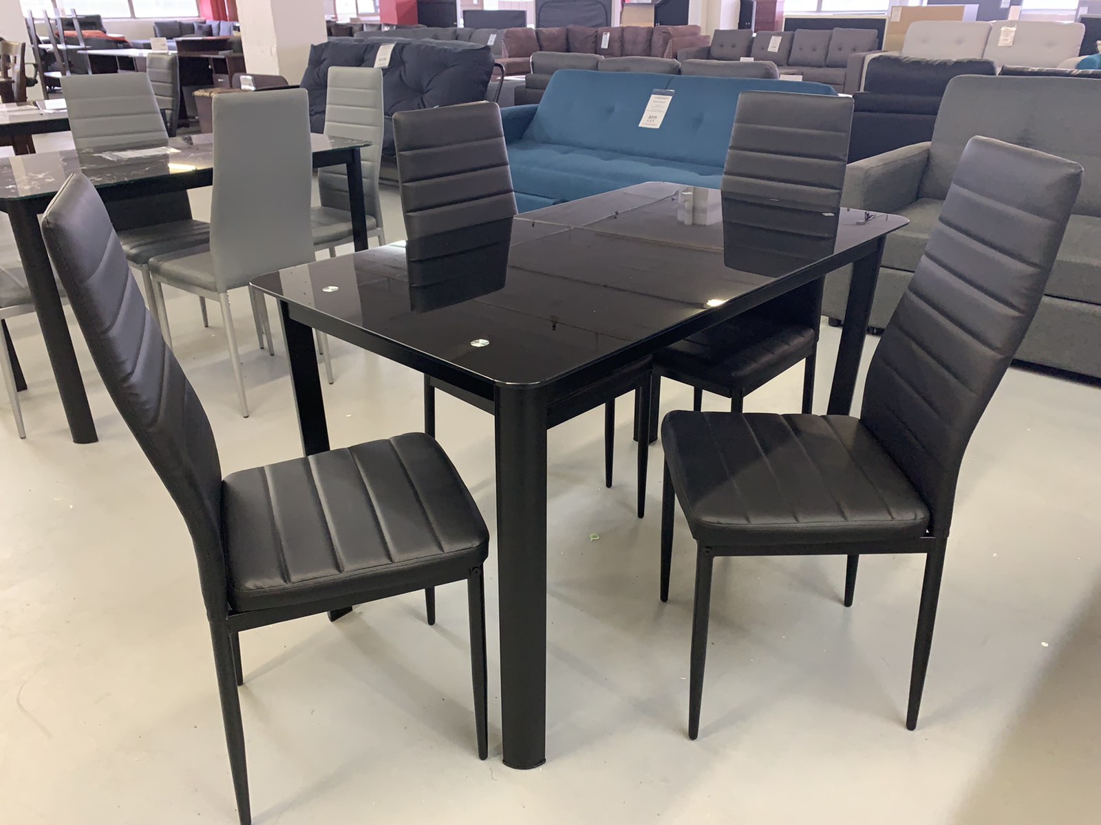 S-128BK/258B Kitchen set 5pcs (black/glass) - Optimum Plus