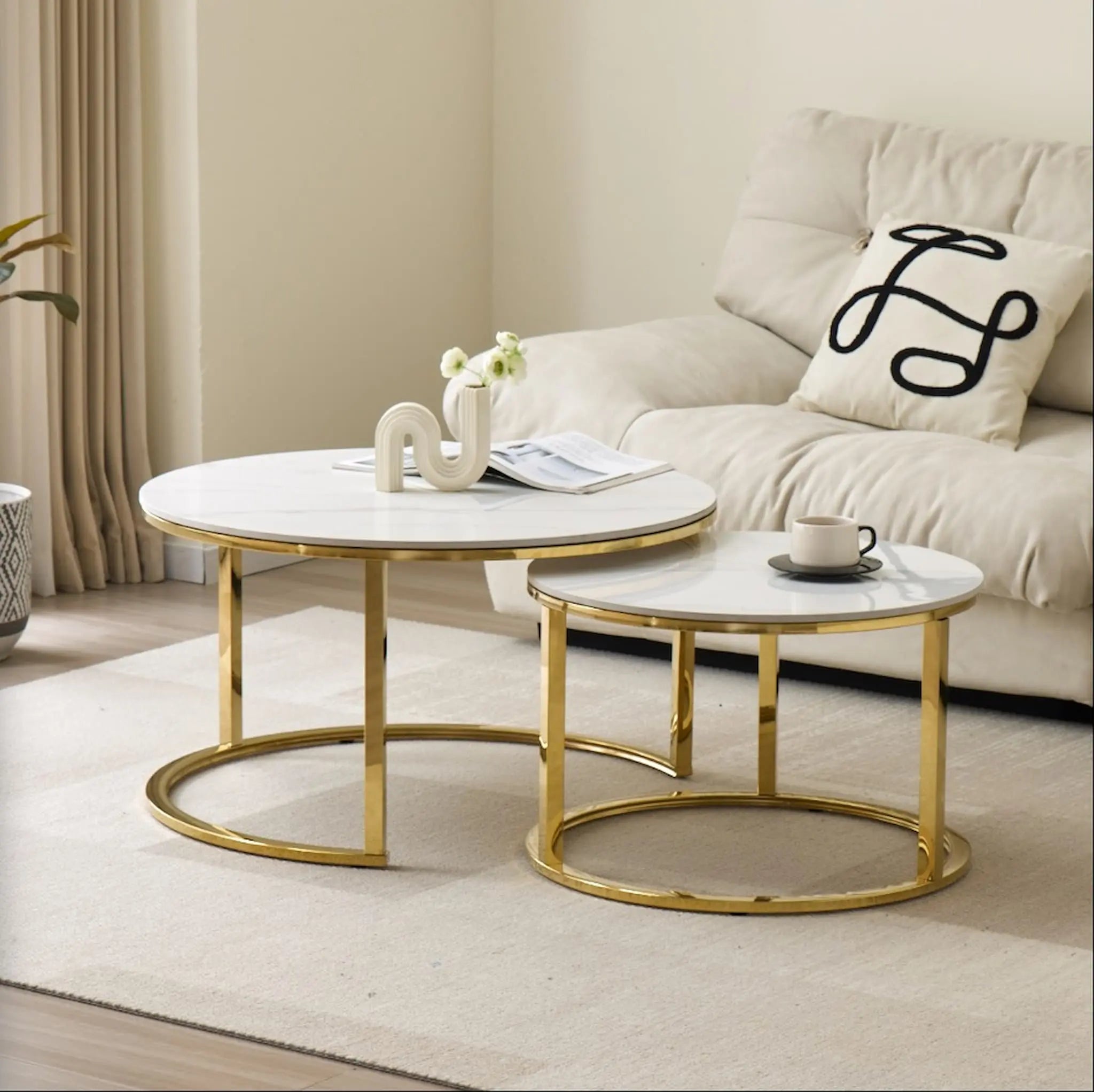 S-4148 Set of 2 tables (gold)