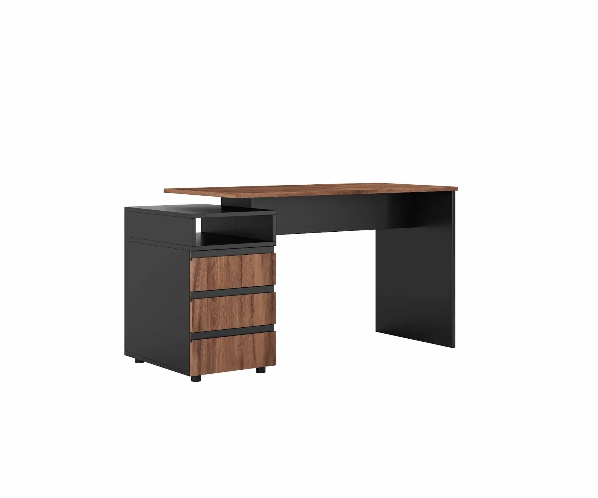 Bureau d'ordinateur Frida (chêne de Livourne et noir)