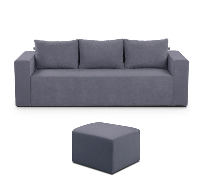Teodor sofa and ottoman 2pcs set (grey, bahama) - Optimum Plus