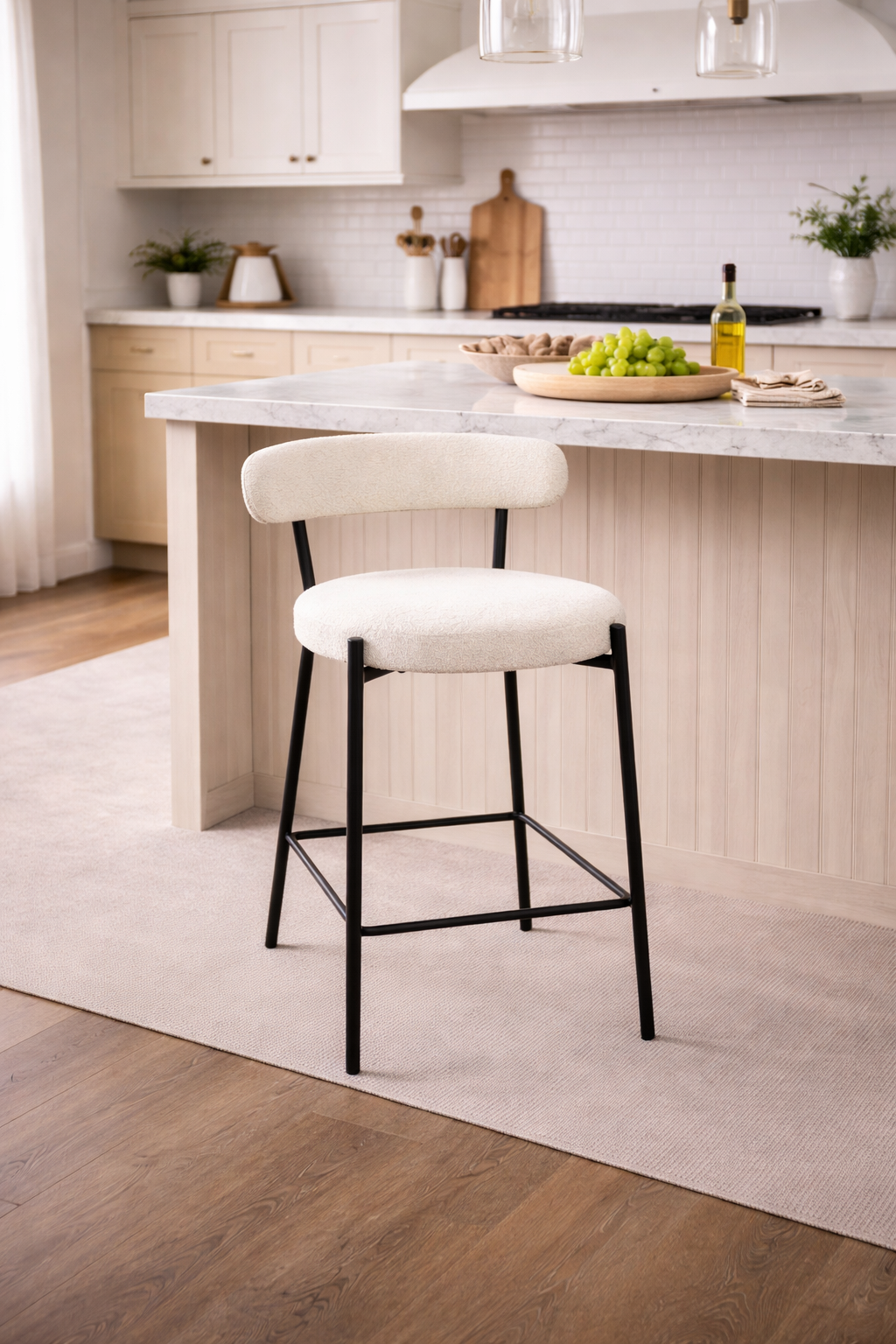 Tabourets de bar Victoria S-6361 (blancs) 2 pièces