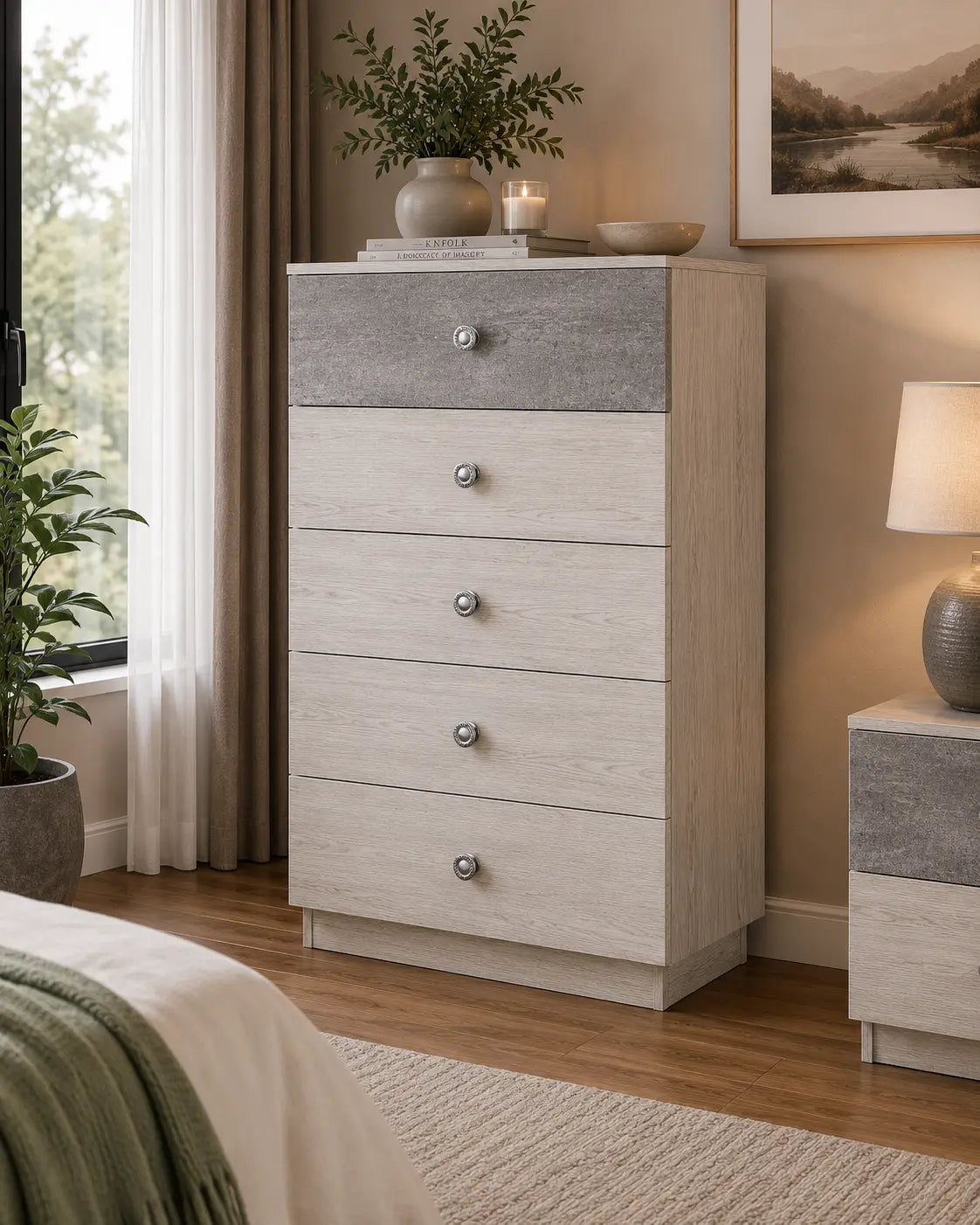 Vivian chest 6-Drawers (Artwood/industrial)