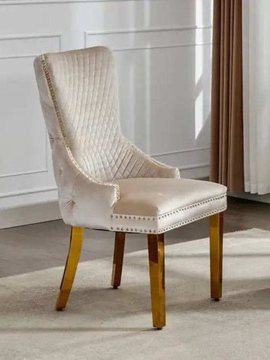 Chaises C-1285 (velours crème) 2pcs