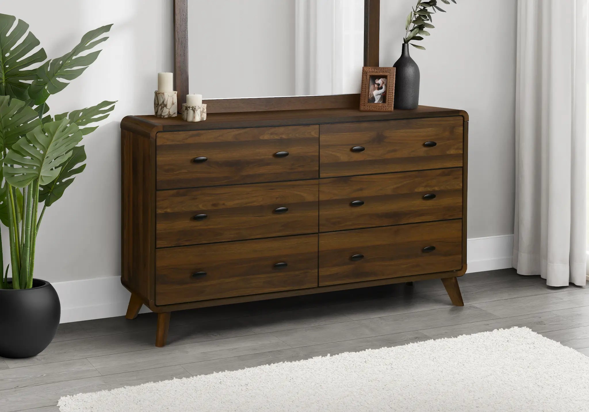 Zoe Dresser & Mirror (Walnut)