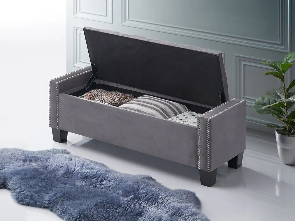 IF-6200 Storage bench (grey velvet)