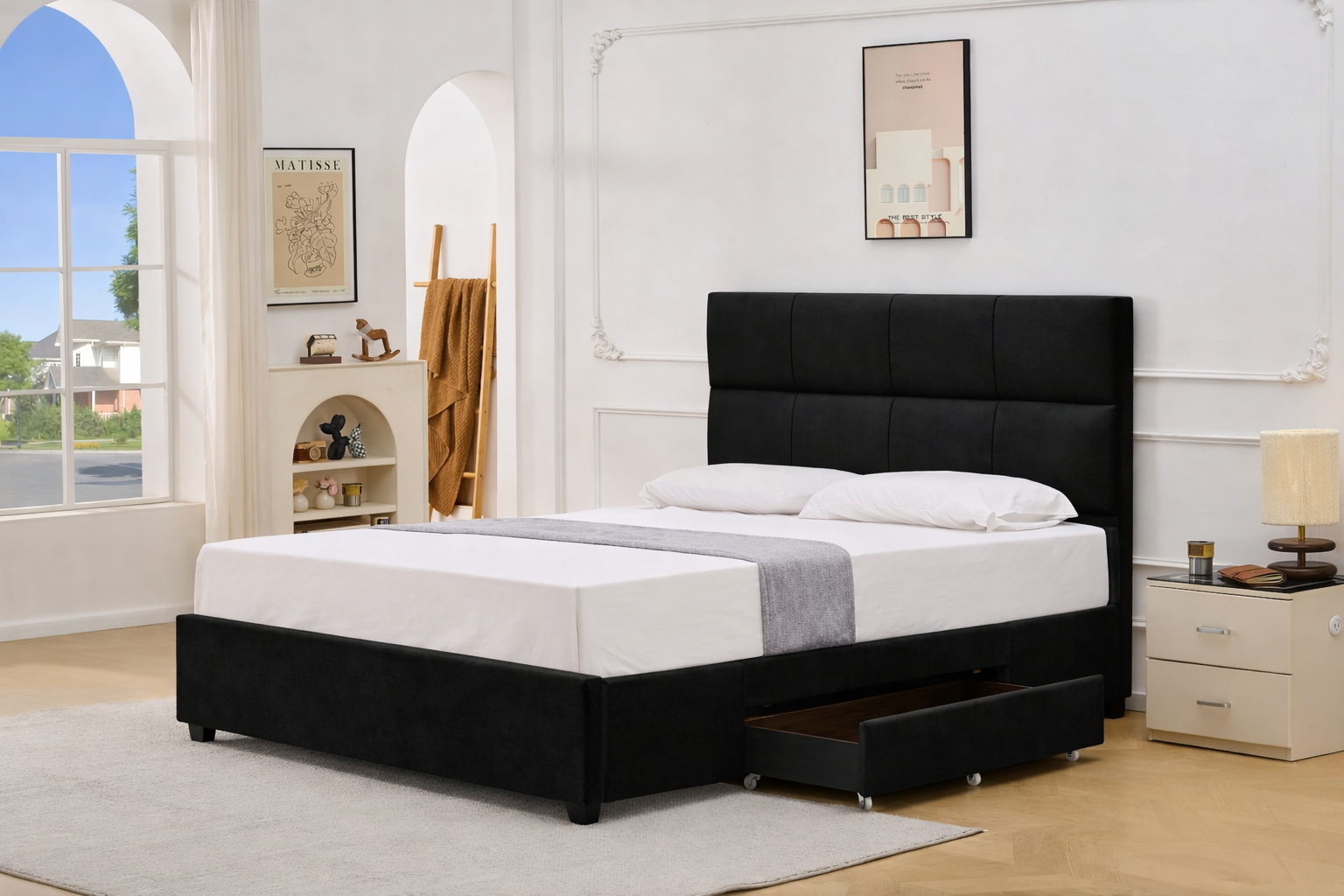 Lit plateforme S-8032 60" (velours noir)