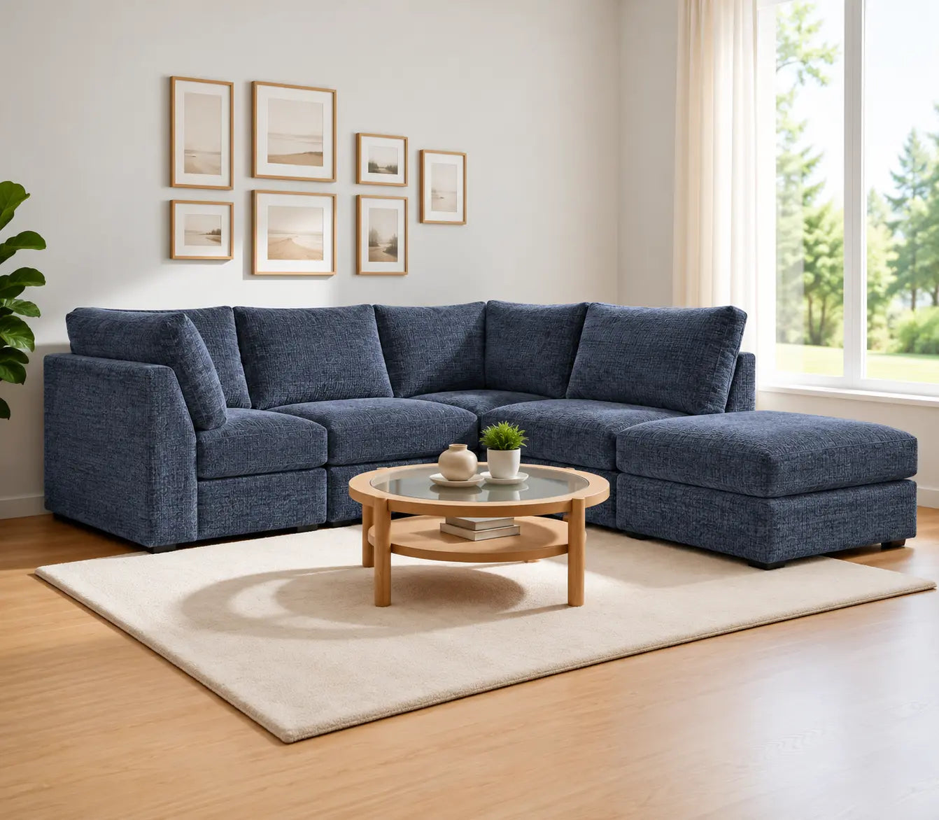 Ariel Modular Sectional Sofa (Midnight Blue)