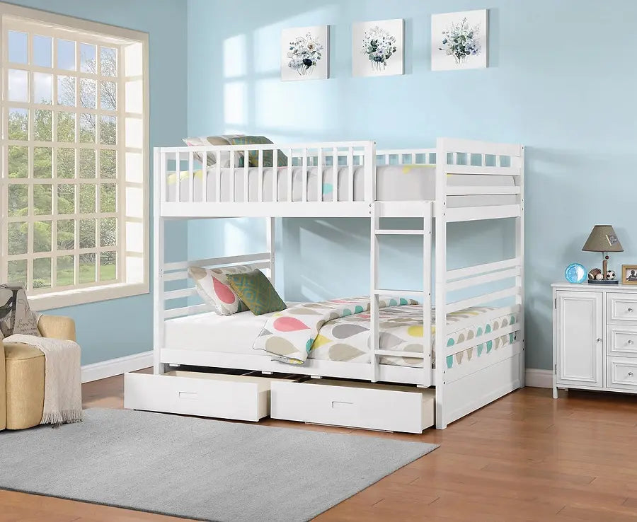 B-115 Bed double/double with drawers (White) - Optimum Plus
