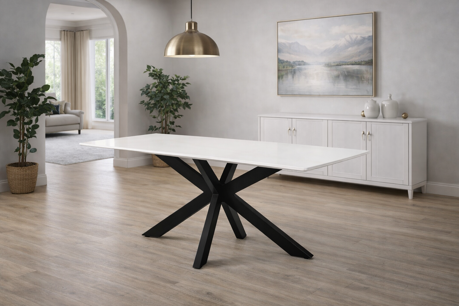 S-1249 W Table (white gloss stone)