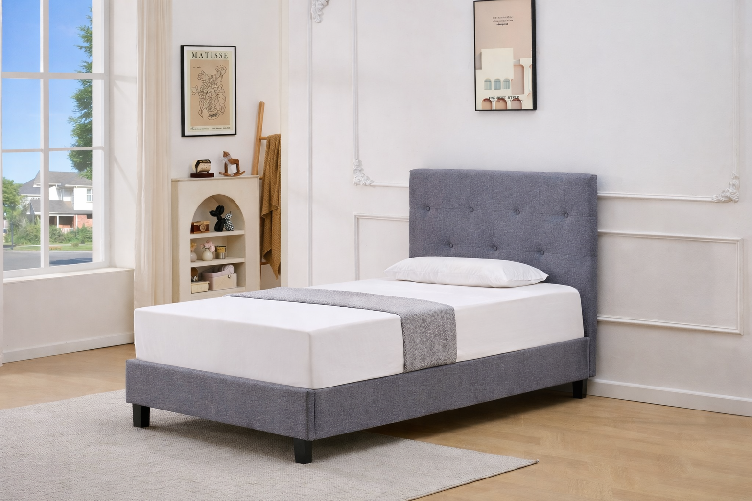 S-8311 platform bed 39" (grey)