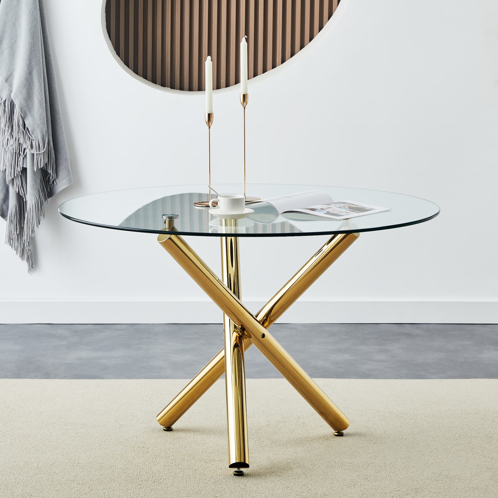 Table S-158L GD (verre/pieds dorés)