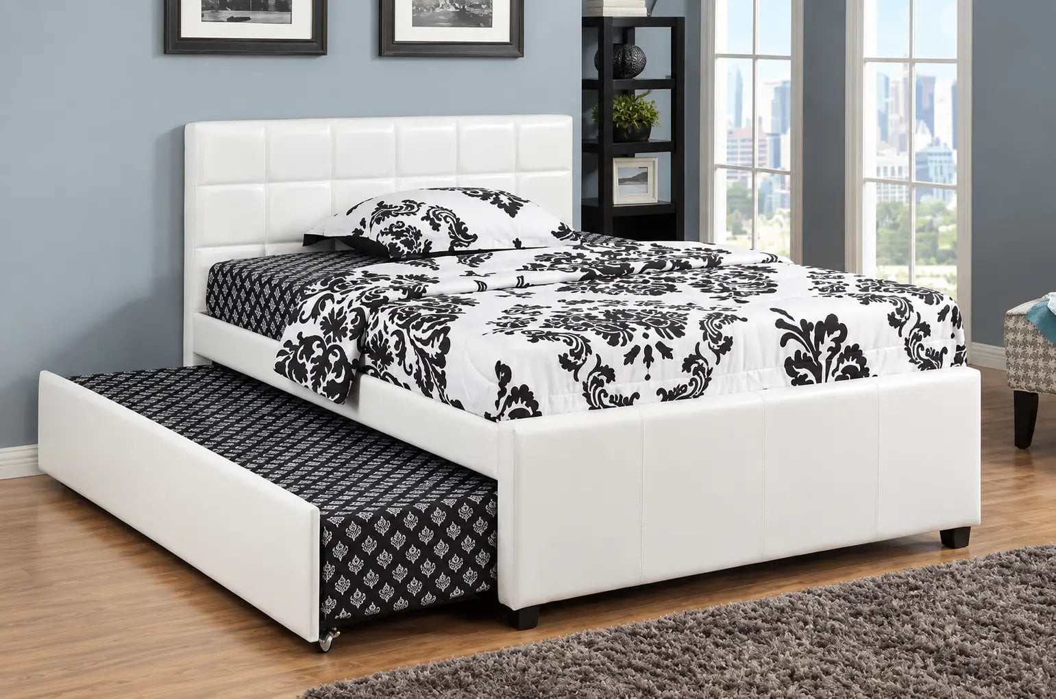 IF-124 Lit 39" avec lit gigogne (Blanc)