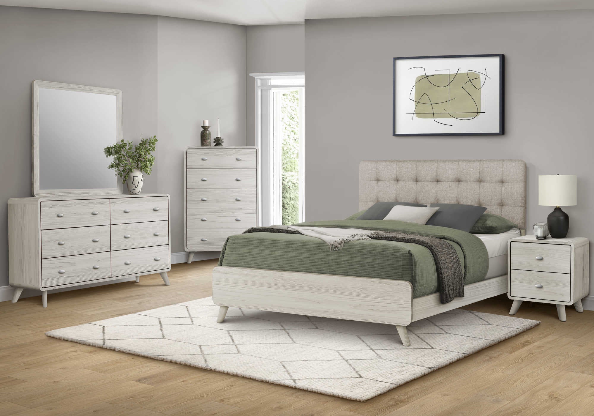 Collection de chambre Zoe 6 pièces (beige)