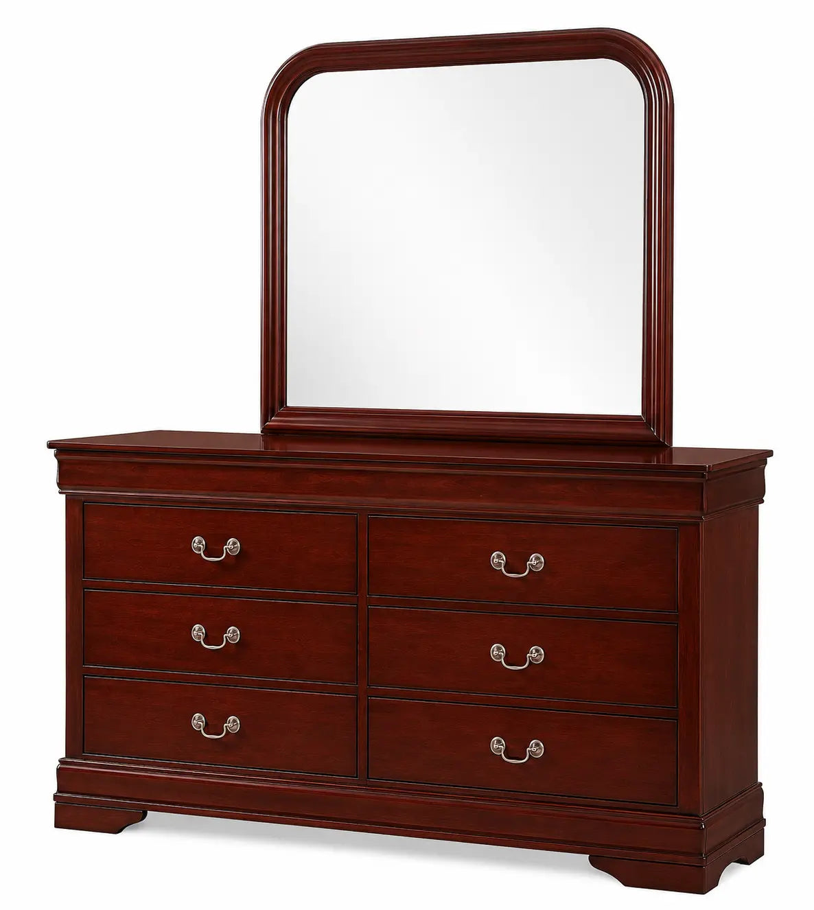 Louis Philippe Bedroom Set 54" 6pcs (martini cherry)