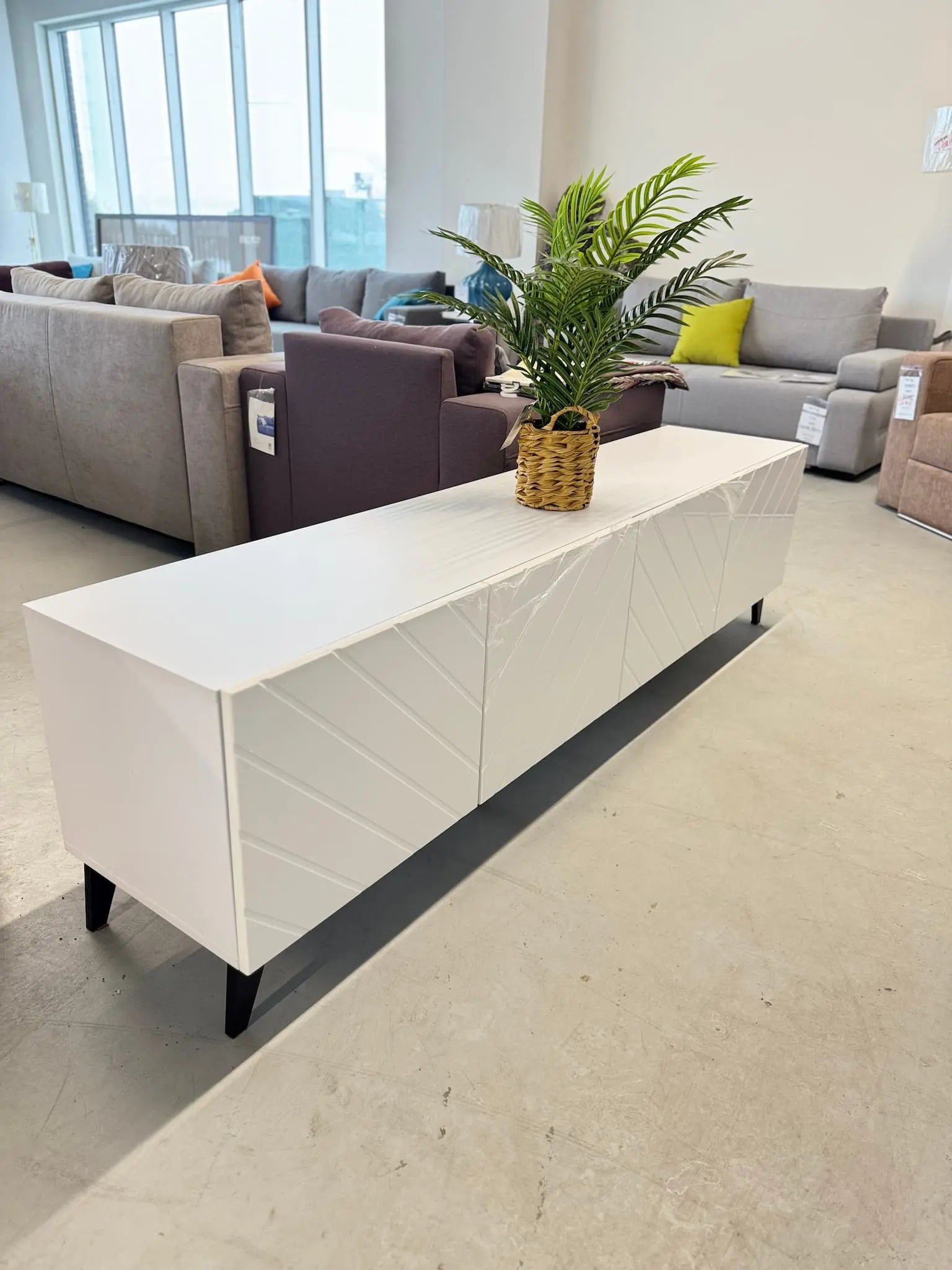 Meuble TV HOLLY 79" (blanc brillant)