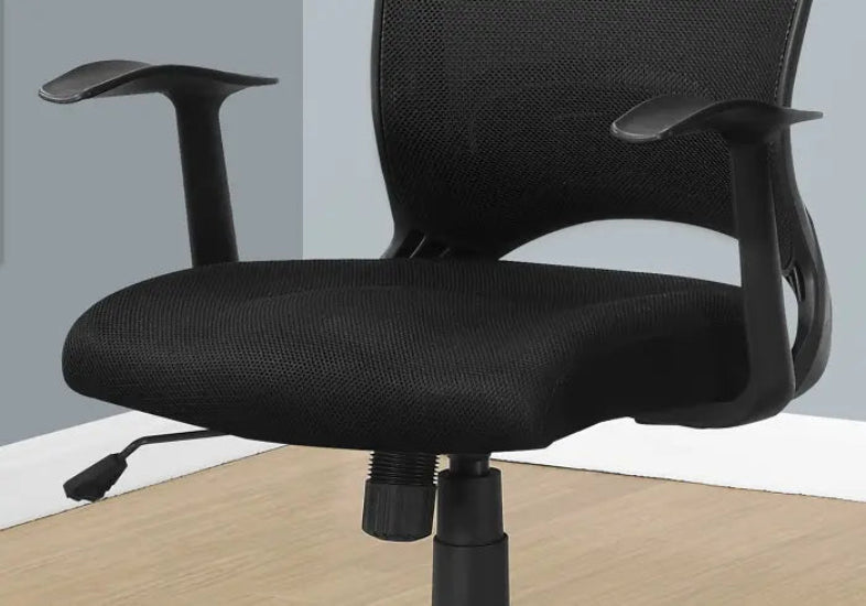 Chaise de bureau I-7265 avec dossier moyen (Maille noire/multi-positions)