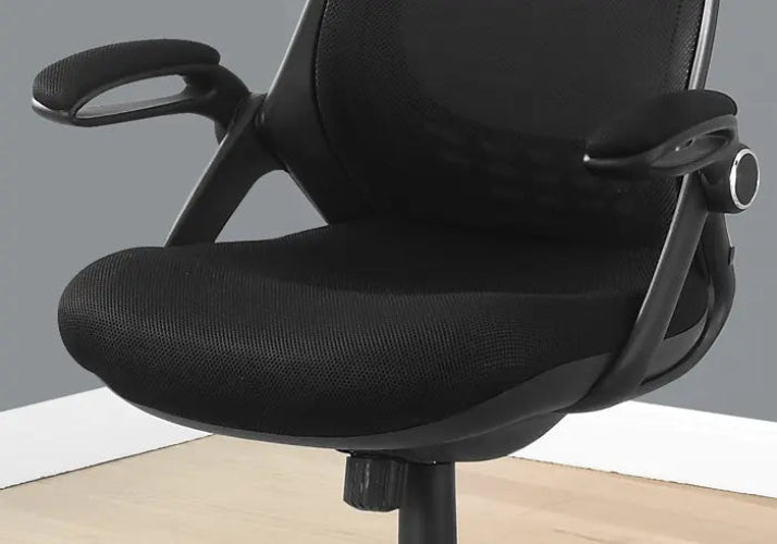 Chaise de bureau I-7268 avec dossier haut (Maille noire/Chrome)