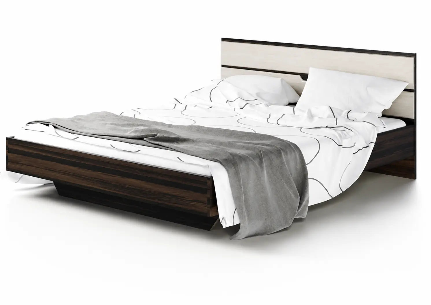 Lit Maria 60" (Chêne Boras/or blanc)