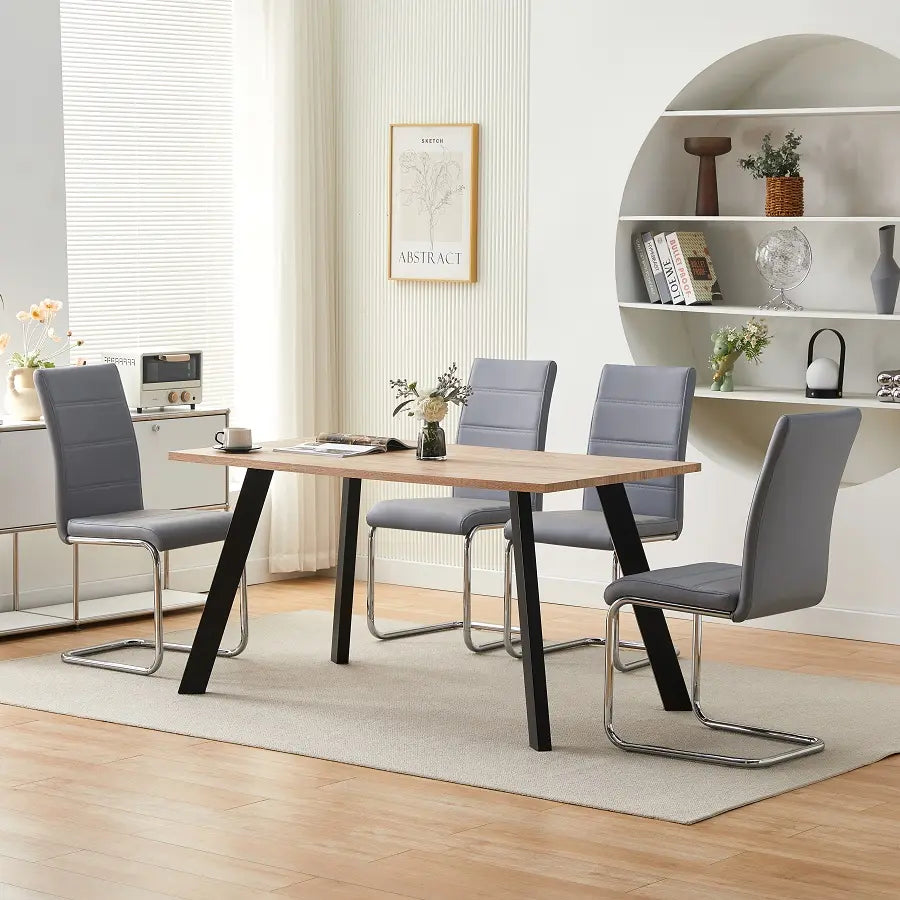 S-163/2159 Kitchen Set 5pcs (wood texture/grey)