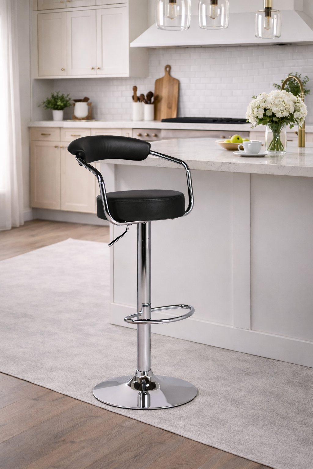 ST-7500-B Tabouret de bar 2pcs (Noir) 