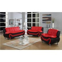 Auckland Sofa Set 3mcx (rouge / noir)