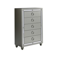 Riley commode 5 tiroirs (silver)