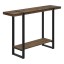 I-2851 Table d'appoint 48"L / faux bois foncé / métal noir 