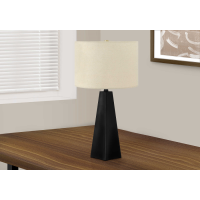 I-9726 Luminaire 27"H lampe de table (noir resine / beige)   