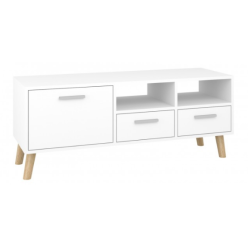 TV Stand MIRAGE 47"L with 3 storage drawers (white)