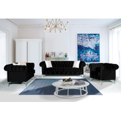 Ocean 3pcs Sofa Set (Black) 