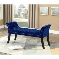 IF-6232 Bench with deep tufting and hail head (blue velvet) 