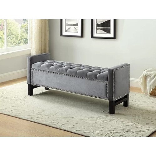 IF-6400 Storage bench (grey velvet)