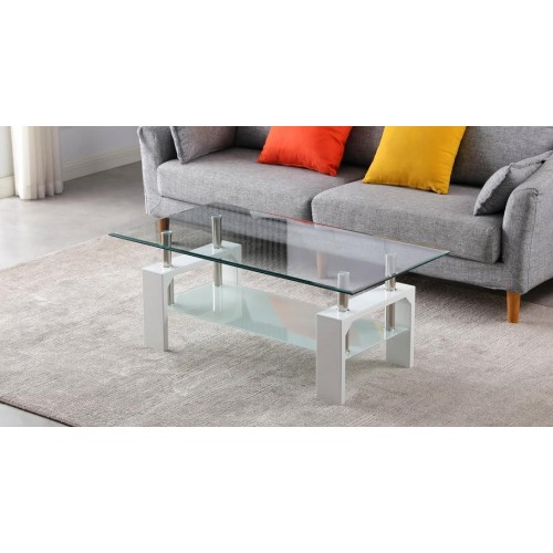 Coffee table S-422 (glass/chrome legs)