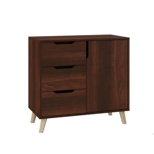 Dresser Retro K-3+1 with 3 drawers and 1 locker (dark brown)