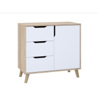 Dresser Retro K-3+1 with 3 drawers and 1 locker (sonoma+white)