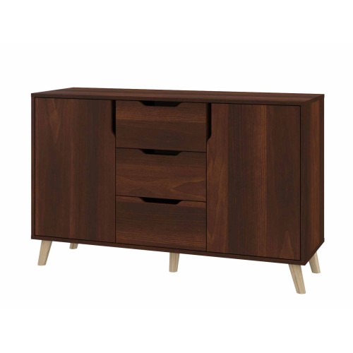 Dresser Retro K-3+2 with 3 drawers and 2 lockers (brown)