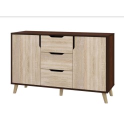 Dresser Retro K-3+2 with 3 drawers and 2 lockers (dark brown+sonoma)