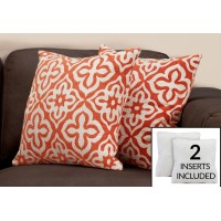 I-9221 set of 2 cushions (white/orange) 