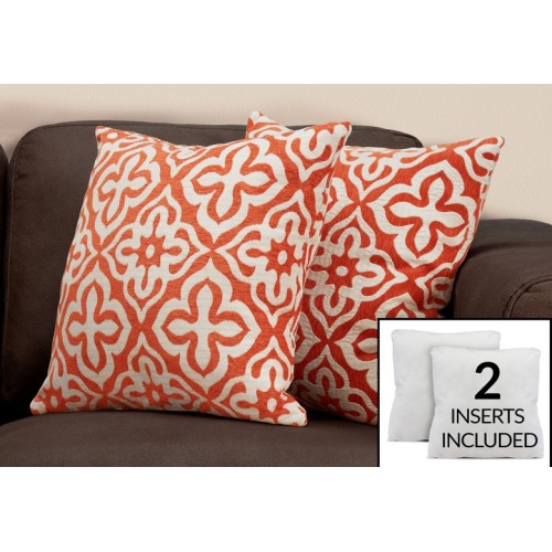 I-9221 set of 2 cushions (white/orange) 