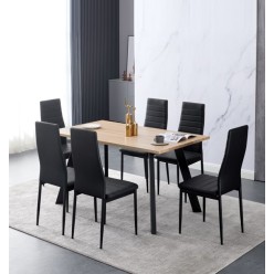 S-163 Table (wood texture/black)