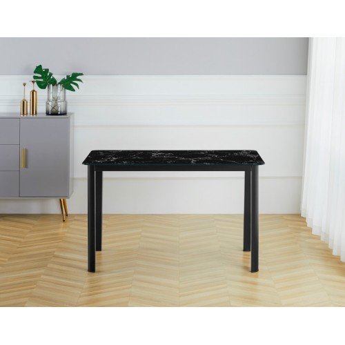Table large S-128LM (black/marble glass)
