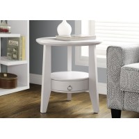 I-2492 Accent table with 1 drawer 23”dia (white)