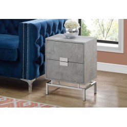 I-3491 Accent Table -24"H  (grey cement/chrome metal)