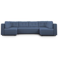 Adam-II Reversible Sectional Sofa-Bed (dark blue)