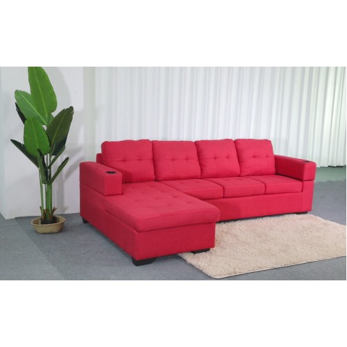 Sofa Diamond (Red, Fabric)