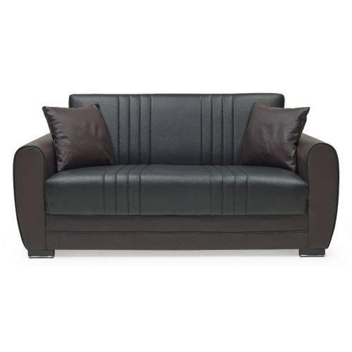 Pelin Love seat (leatterette/black+dark brown)