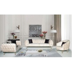 Vanilla 3pcs Sofa Set (White)